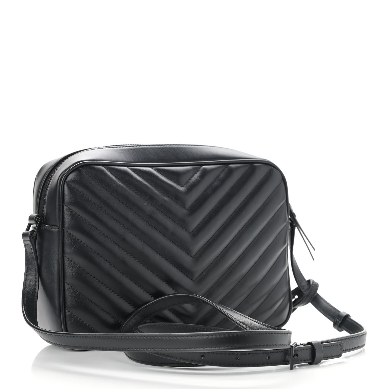 Saint Laurent Calfskin Matelasse Monogram Lou Camera Bag Black 3 of 10