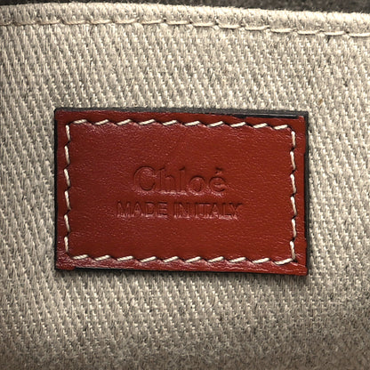 Chloe Cotton Calfskin Medium Woody Ribbon Tote White Brown 6 of 11