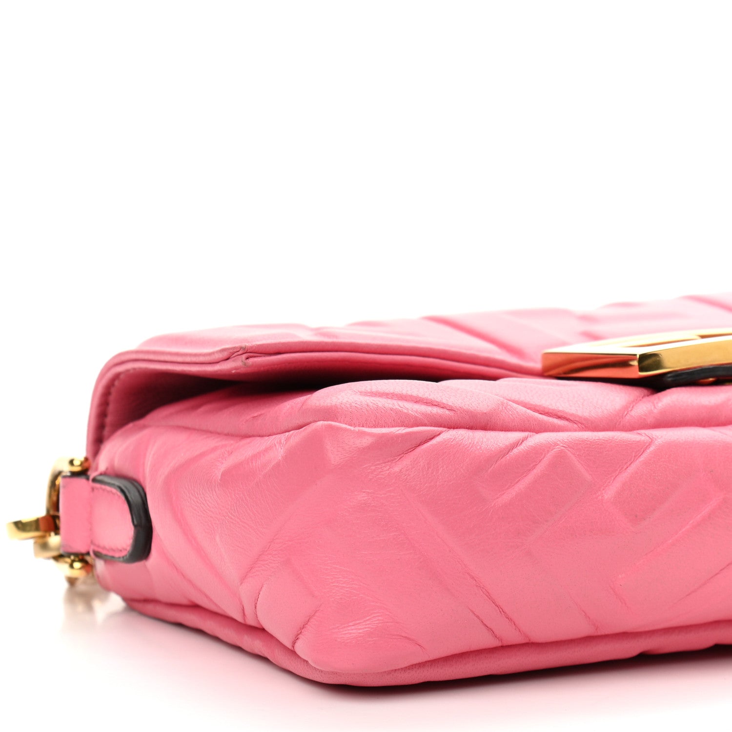 Fendi Nappa FF 1974 Embossed Mini Baguette Rosa Fluo 10 of 17