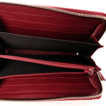 Gucci Pebbled Calfskin Studded Soho Zip Around Wallet Soft Burgundy 5 of 12
