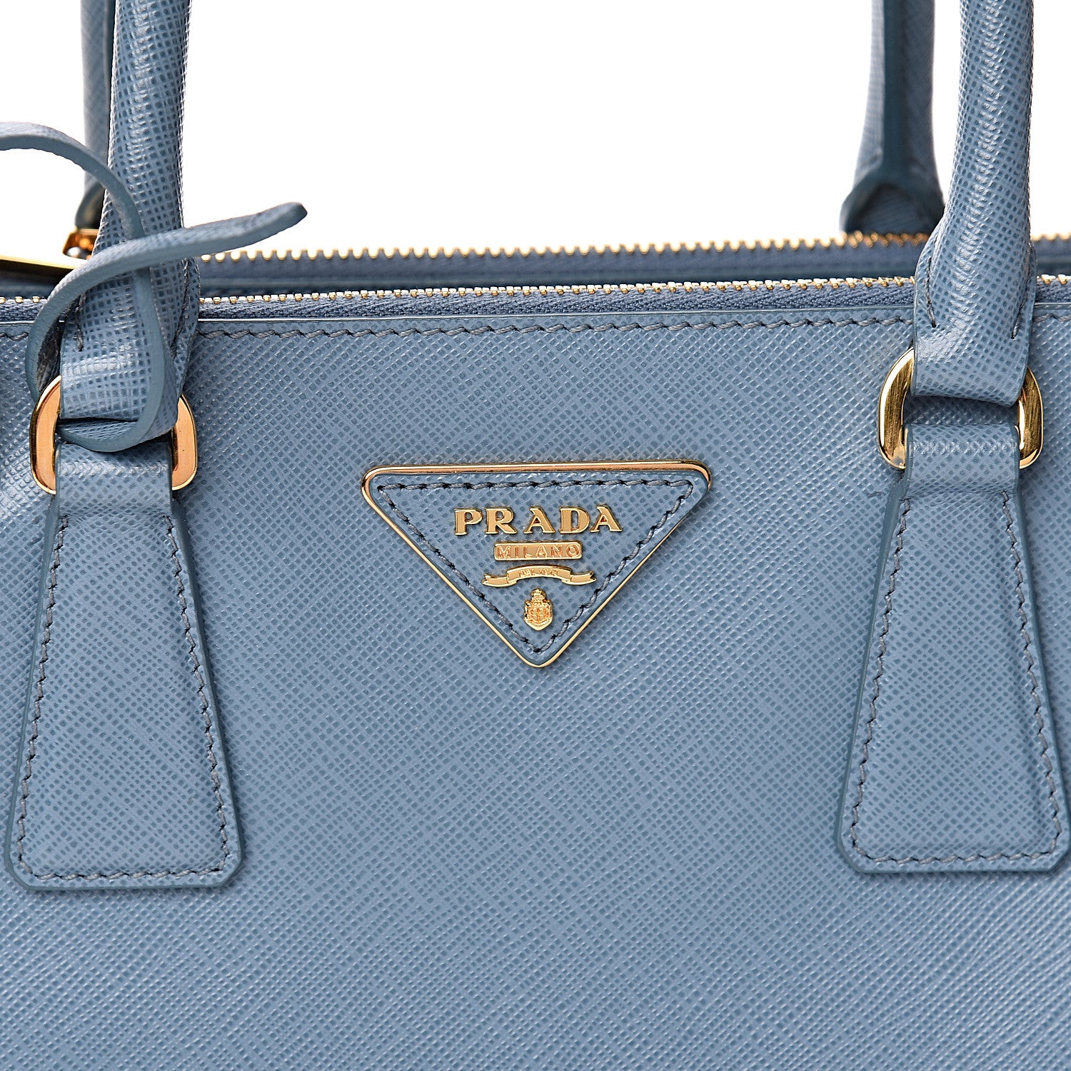 Prada Saffiano Galleria Mini Double Zip Tote Aviazione 10 of 10