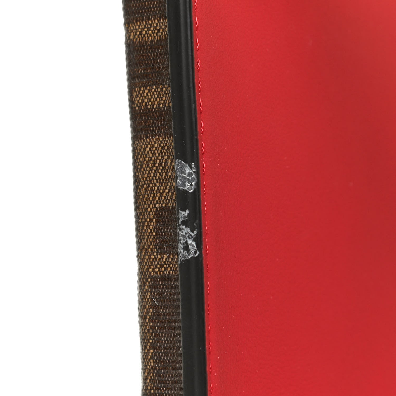 Fendi Vitello Grace Glazed Fabric FF 1974 3 Pocket Mini Crossbody Bag Fragola Mogano Panna 12 of 12
