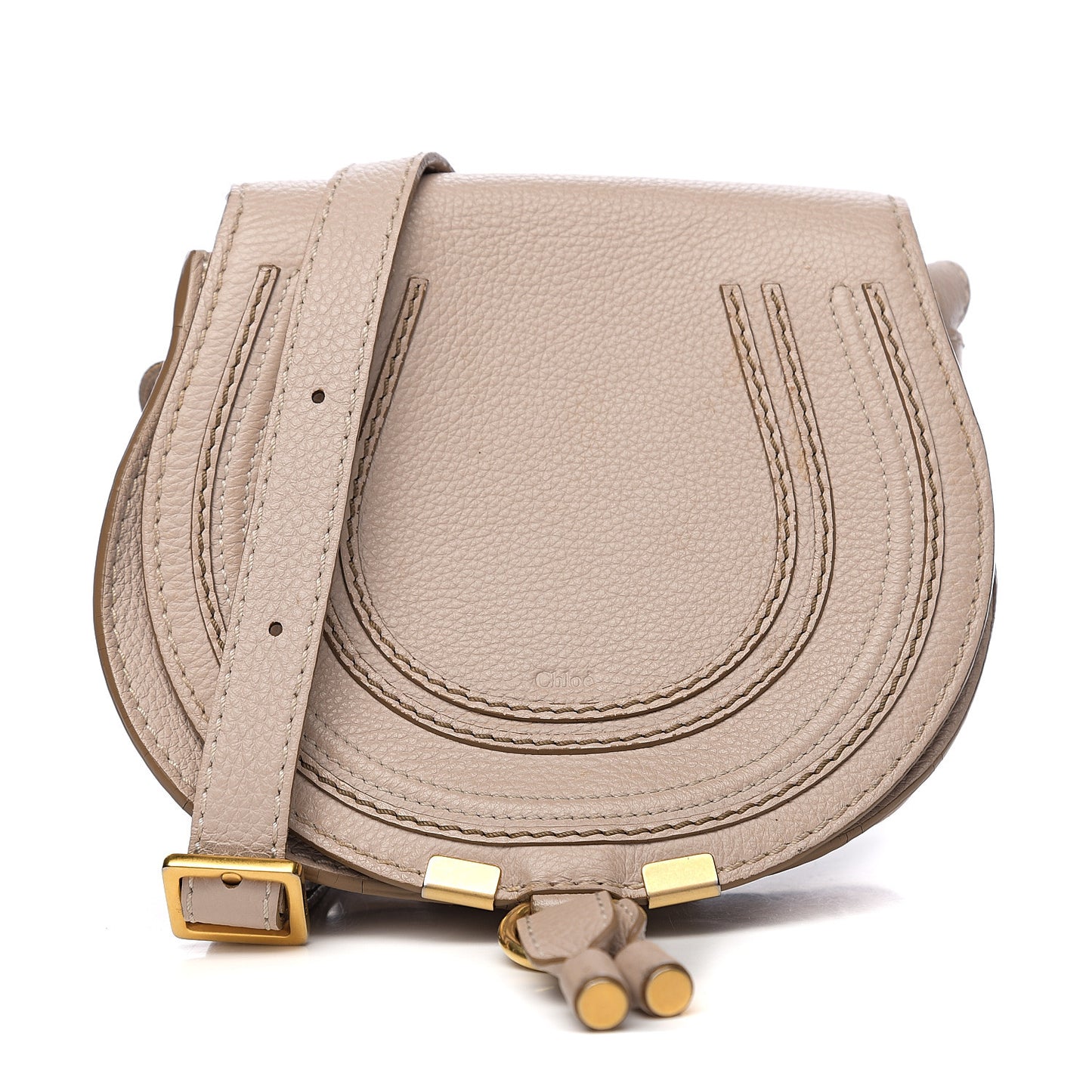 Calfskin Mini Marcie Round Crossbody Bag Abstract White