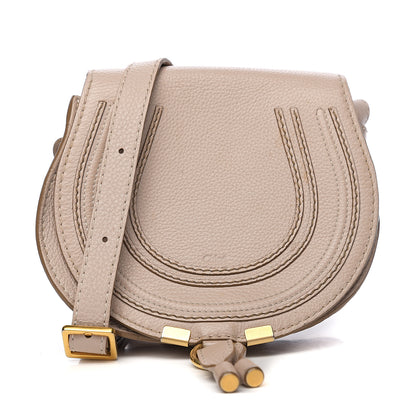 Chloe Calfskin Mini Marcie Round Crossbody Bag Abstract White 1 of 9