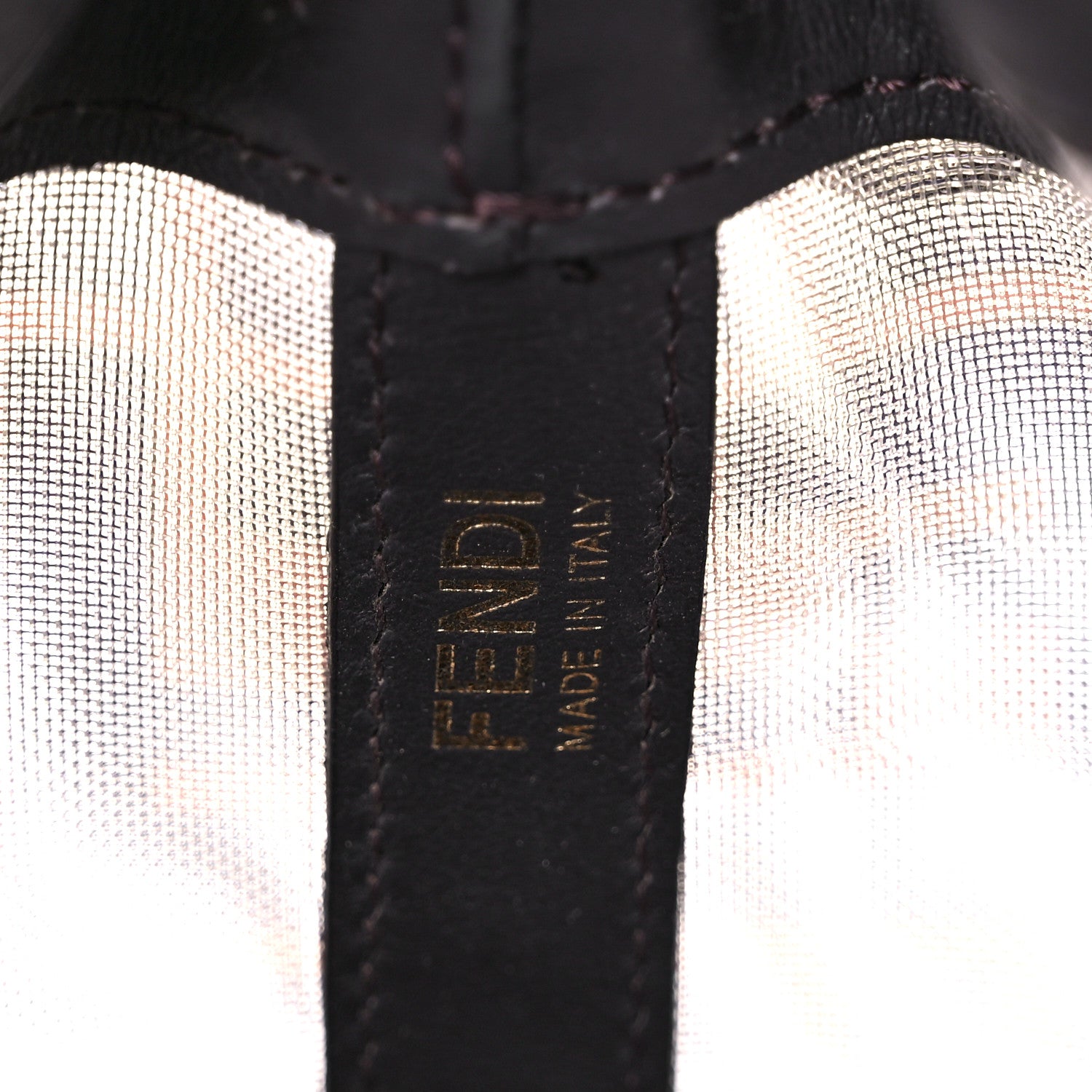 Fendi Mesh Vitello Grace F is Fendi FF 1974 Grande Mon Tresor Bucket Bag Marrone Black Ebano 8 of 15