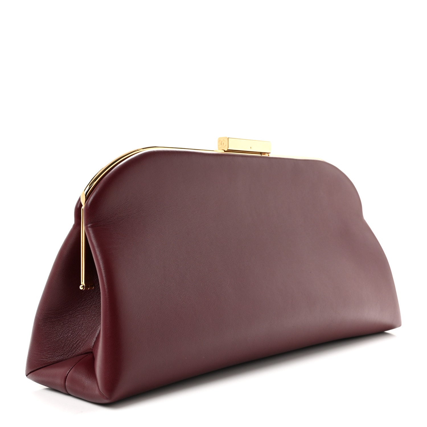 Chanel Lambskin Large Clutch Burgundy 3 of 9