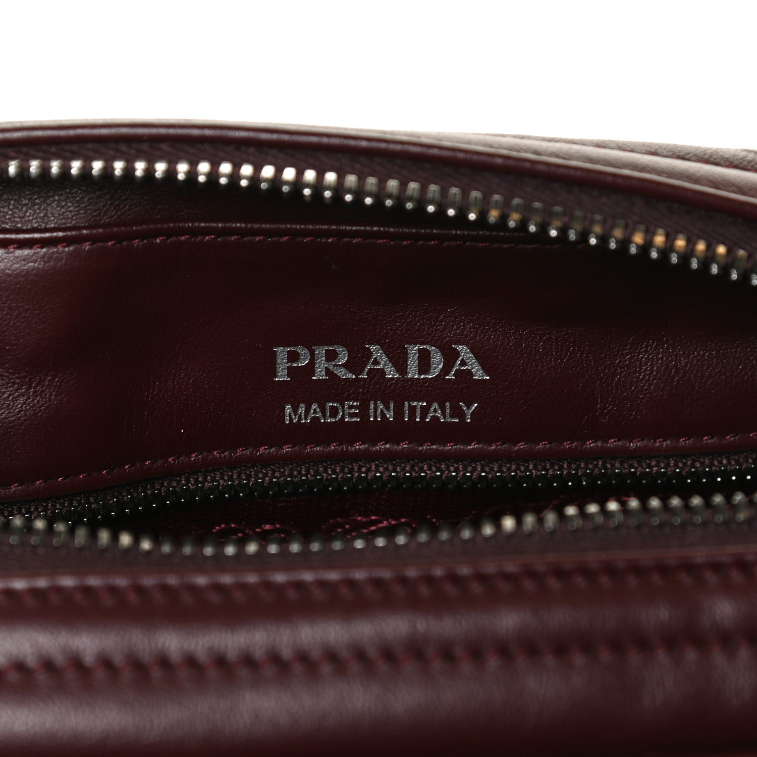 Prada Soft Calfskin Impunture Diagramme Camera Bag Granato 6 of 12