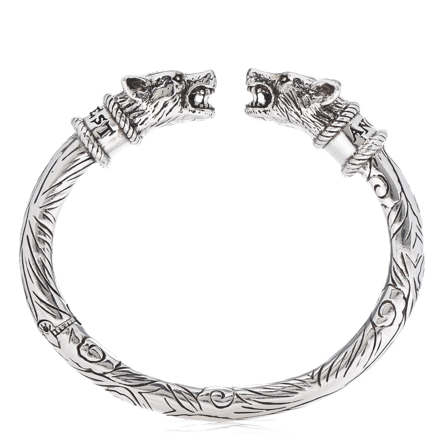 Gucci Sterling Silver Anger Forest Wolf Cuff Bracelet 1 of 6