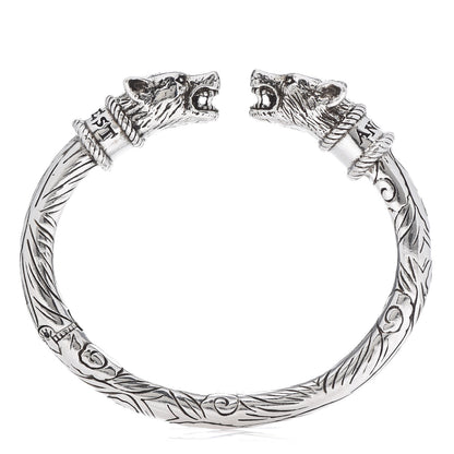 Gucci Sterling Silver Anger Forest Wolf Cuff Bracelet 1 of 6