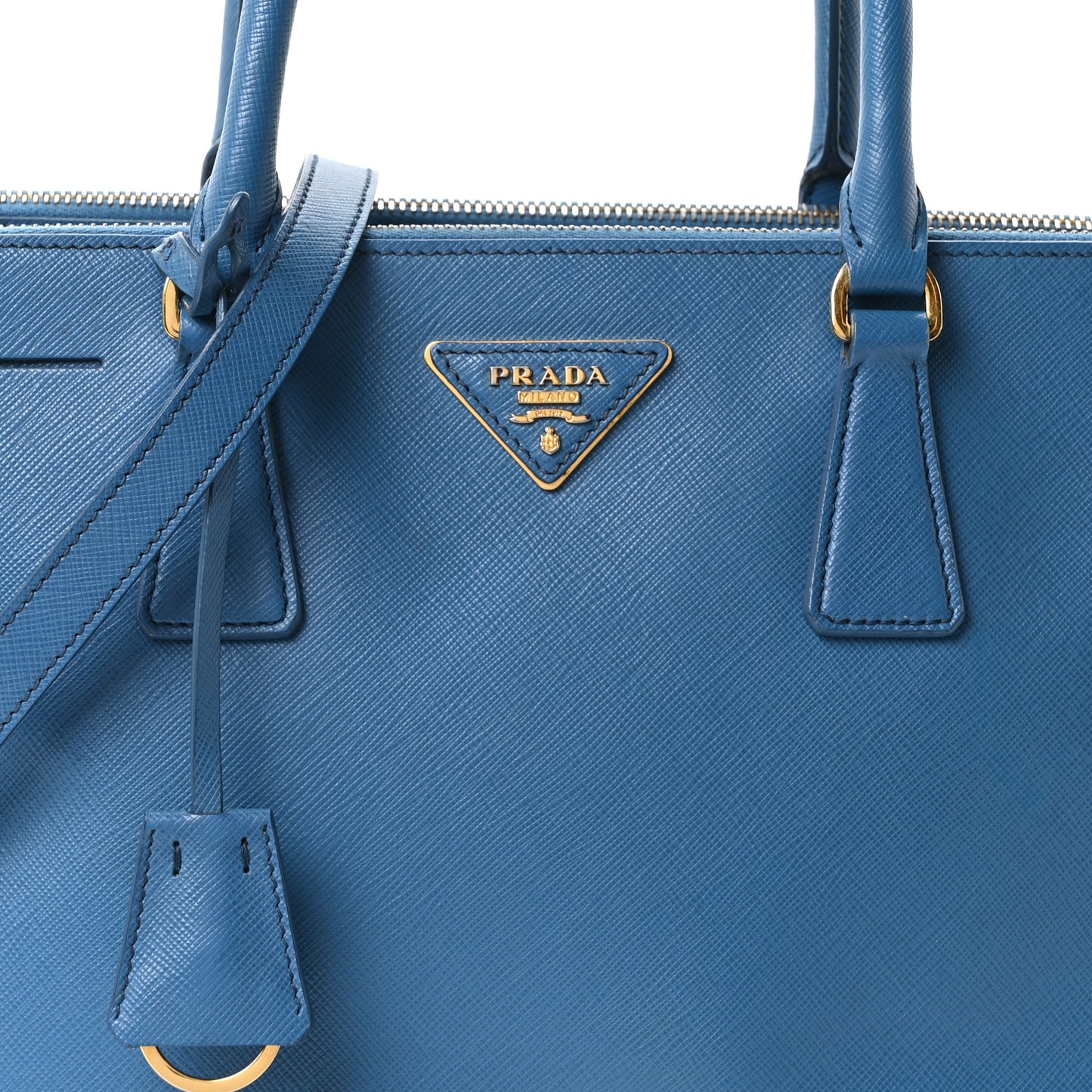 Saffiano Small Galleria Double Zip Tote Cobalto