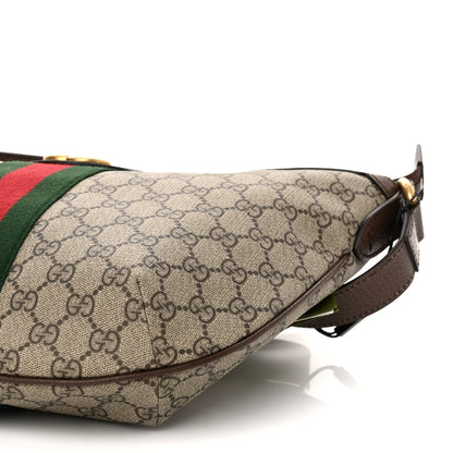Gucci GG Supreme Monogram Web Small Ophidia Half Moon Hobo Brown 9 of 9