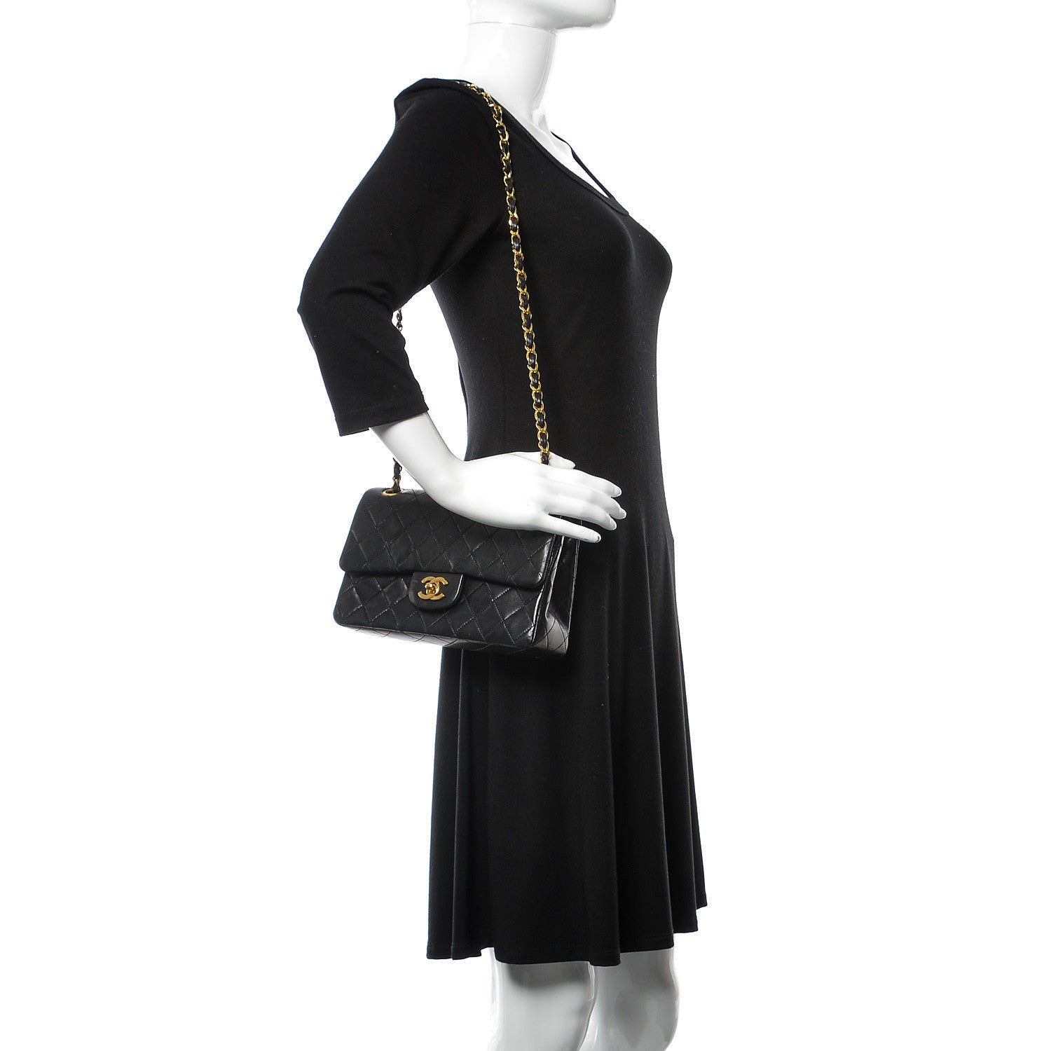 Chanel Lambskin Quilted Small Double Flap Black 3 of 13
