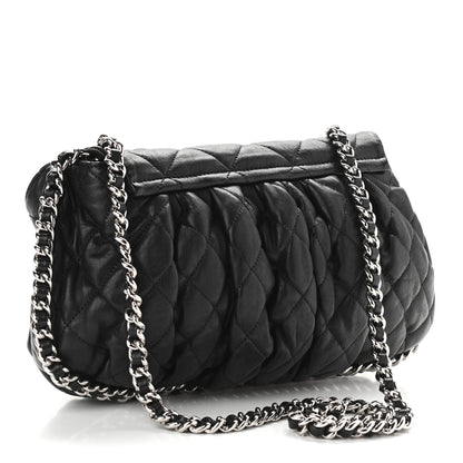Chanel Washed Lambskin Quilted Medium Chain Around Messenger Black 2 of 10