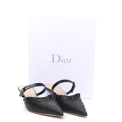 Christian Dior Lambskin Woven Teddy D Mule Sandals 39 Black 9 of 9