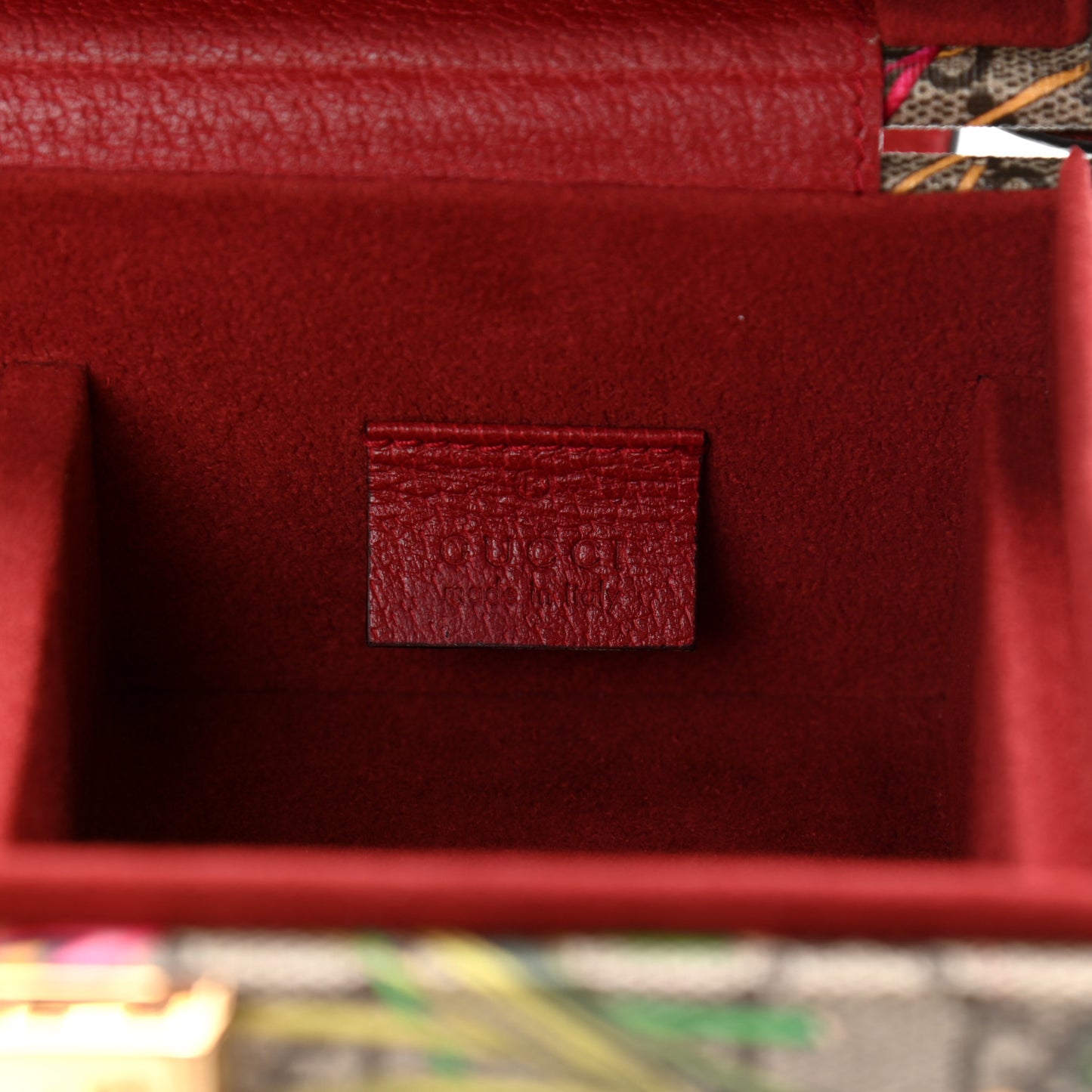 GG Supreme Monogram Flora Padlock Jewelry Case Red
