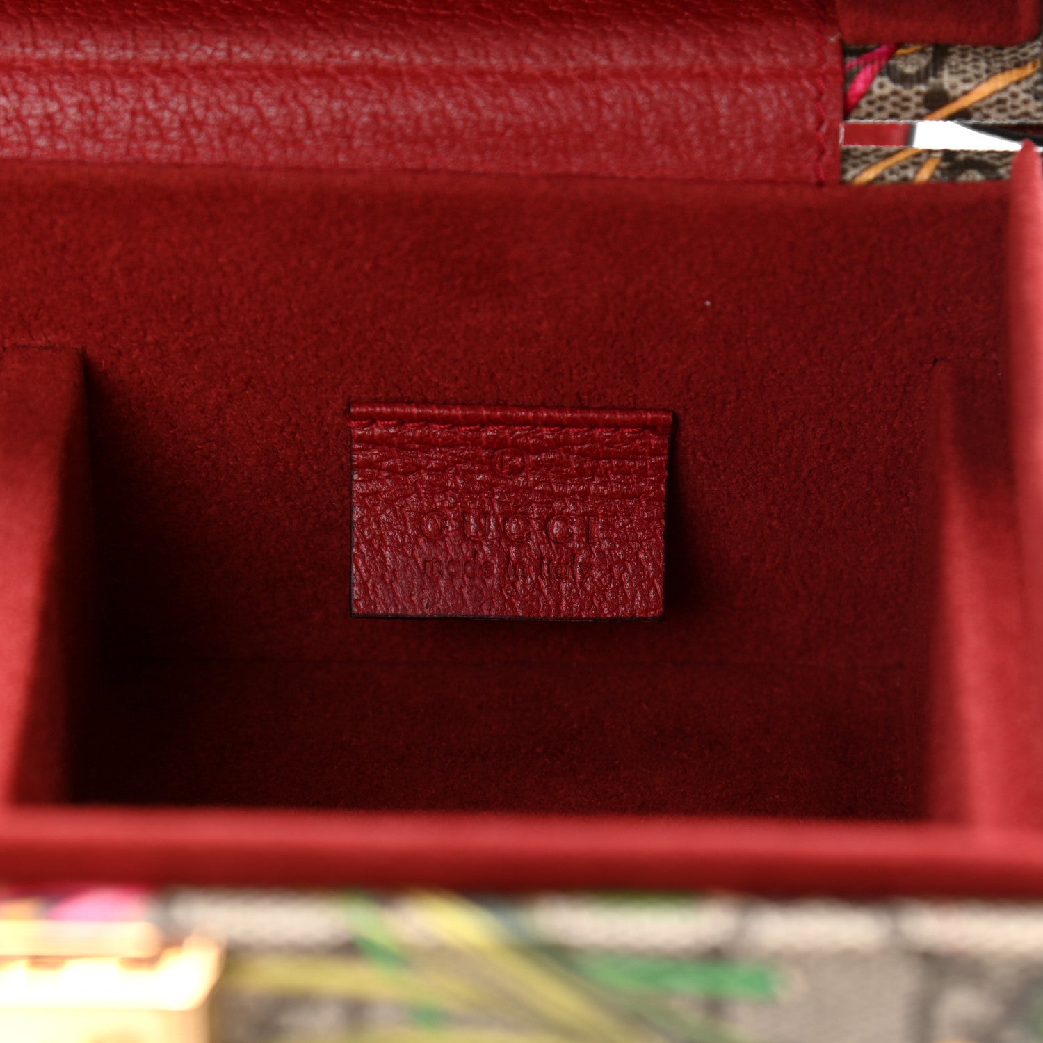 Gucci GG Supreme Monogram Flora Padlock Jewelry Case Red 9 of 14