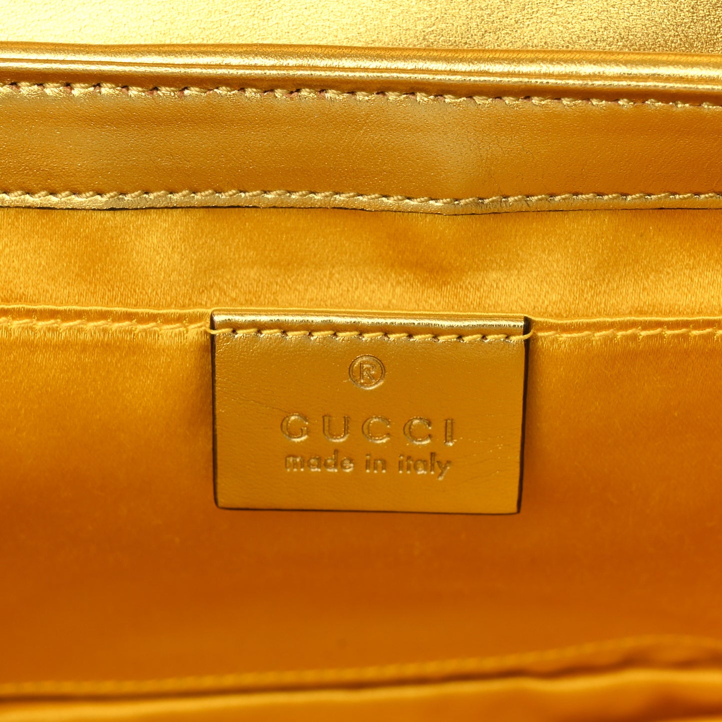 Sequin Matelasse Diagonal Mini GG Marmont Shoulder Bag Gold