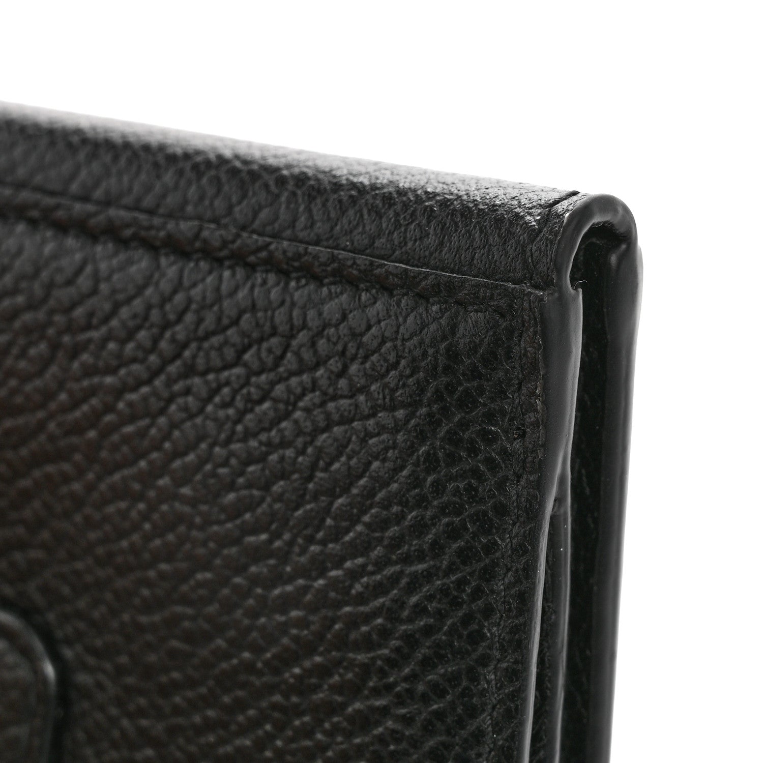 Prada Vitello Micro Grain Bi-Fold Tab Wallet Black Mercurio 9 of 11
