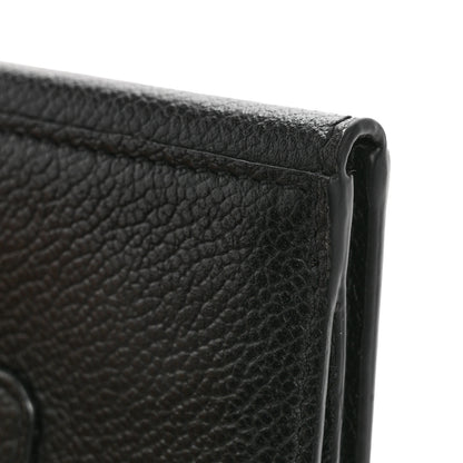Prada Vitello Micro Grain Bi-Fold Tab Wallet Black Mercurio 9 of 11