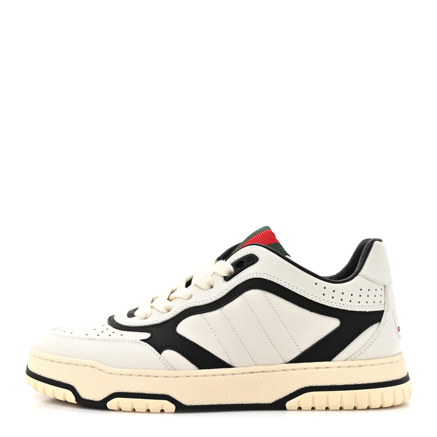 Calfskin Womens Re-Web Sneakers 38 Black White