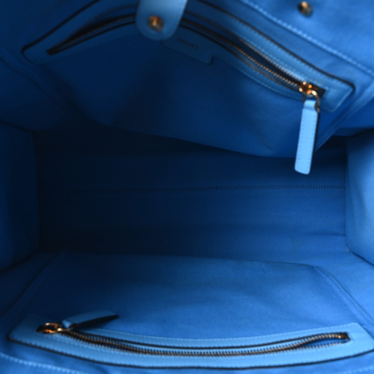 Canvas Calfskin La Medusa Tote Bag Blue