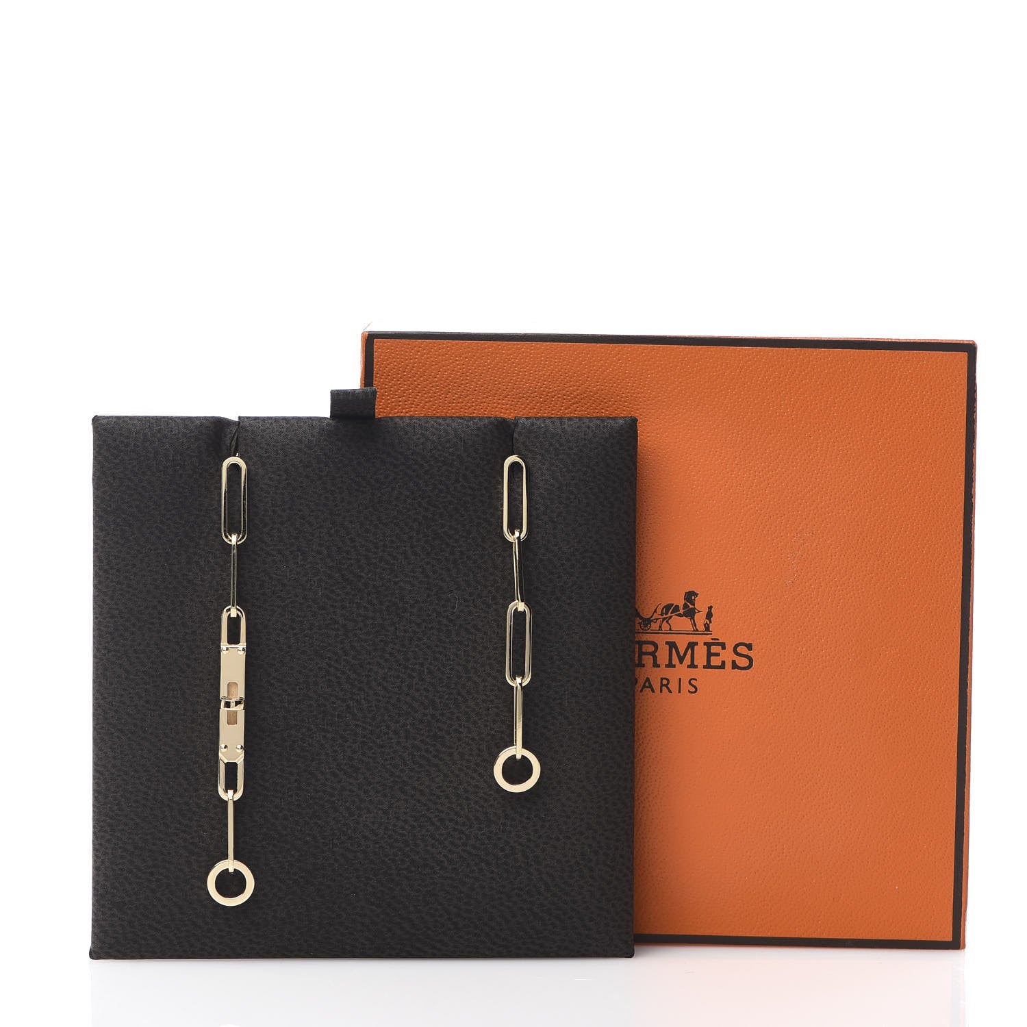Hermes 18K Yellow Gold TPM Kelly Chaine Earrings 5 of 5