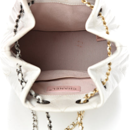 Chanel Patent Goatskin Quilted Small Gabrielle Backpack White 4 of 13