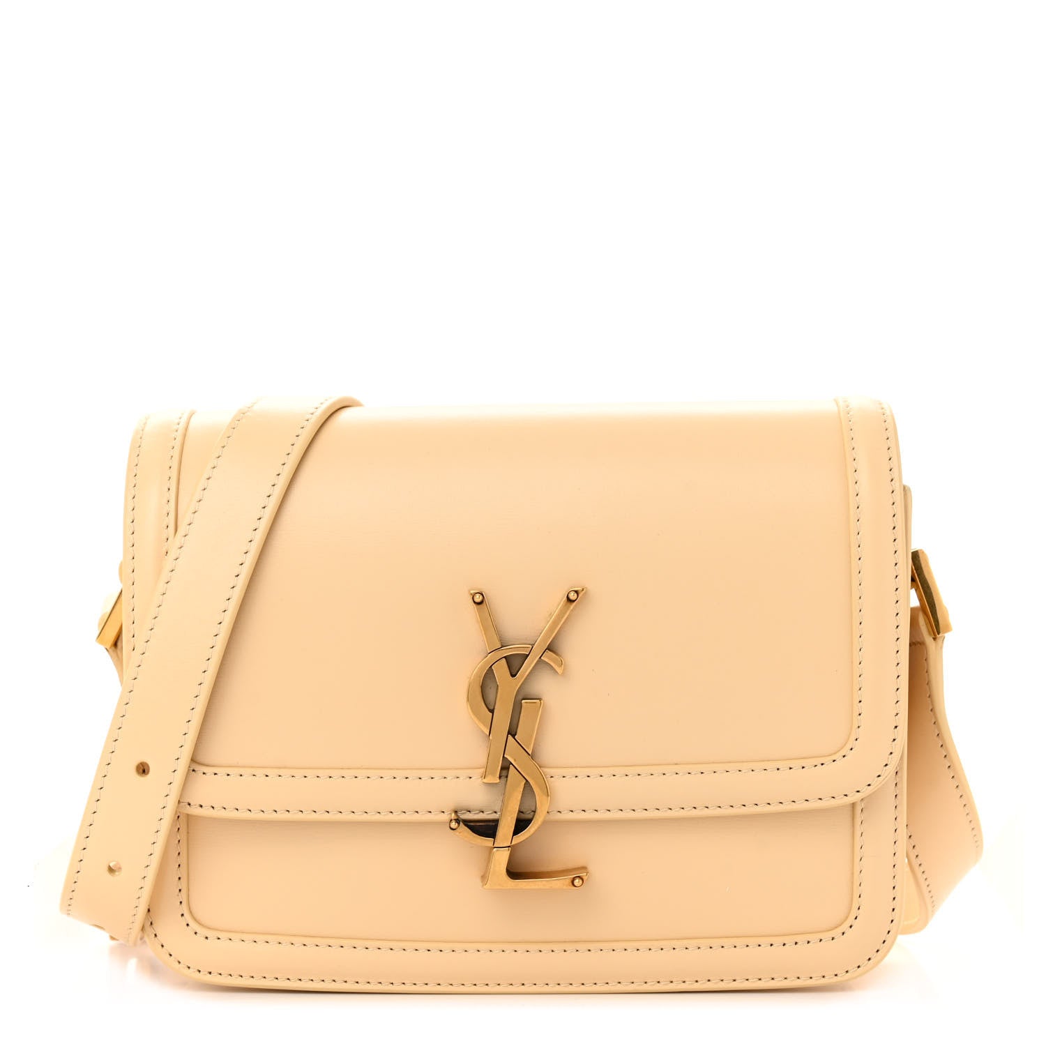 Saint Laurent Smooth Calfskin Small Solferino Satchel Ivory Natural 1 of 10