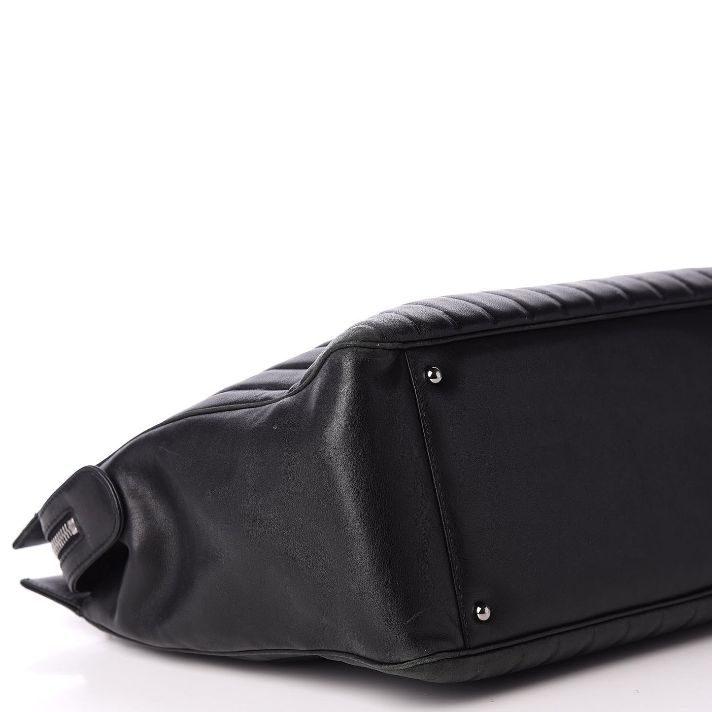Calfskin Vertical Quilted Lax Shoulder Bag Black