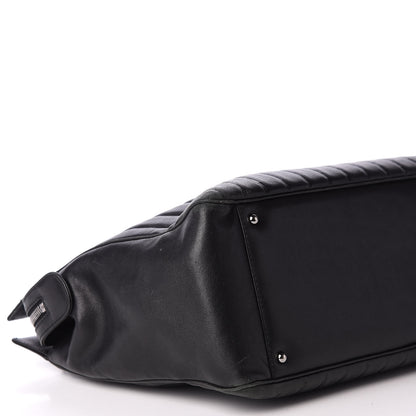 Chanel Calfskin Vertical Quilted Lax Shoulder Bag Black 8 of 16