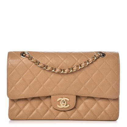 Chanel Caviar Quilted Medium Double Flap Beige 1 of 16