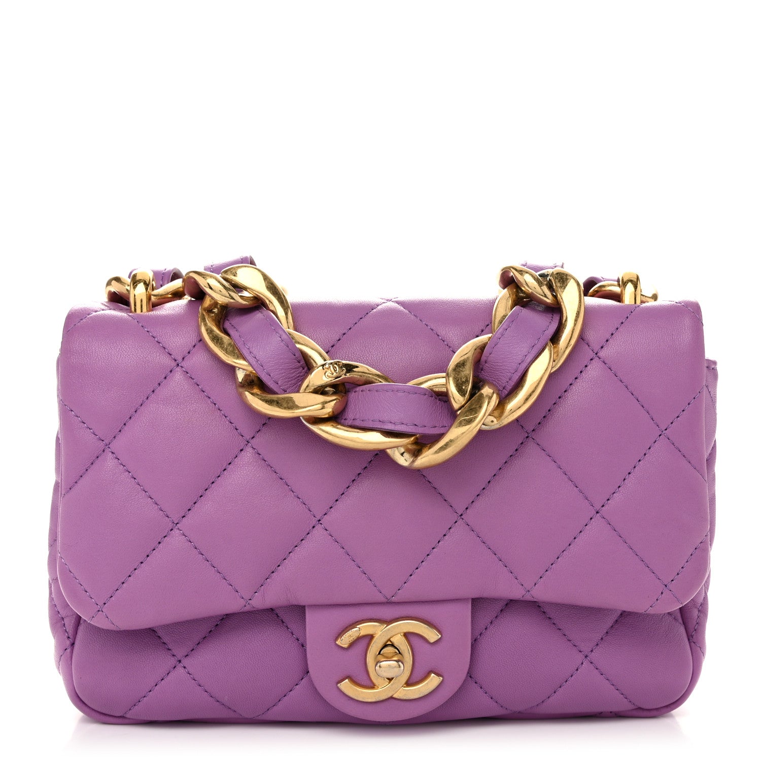 Chanel Lambskin Quilted Small CC Funky Town Flap Purple 1 of 10