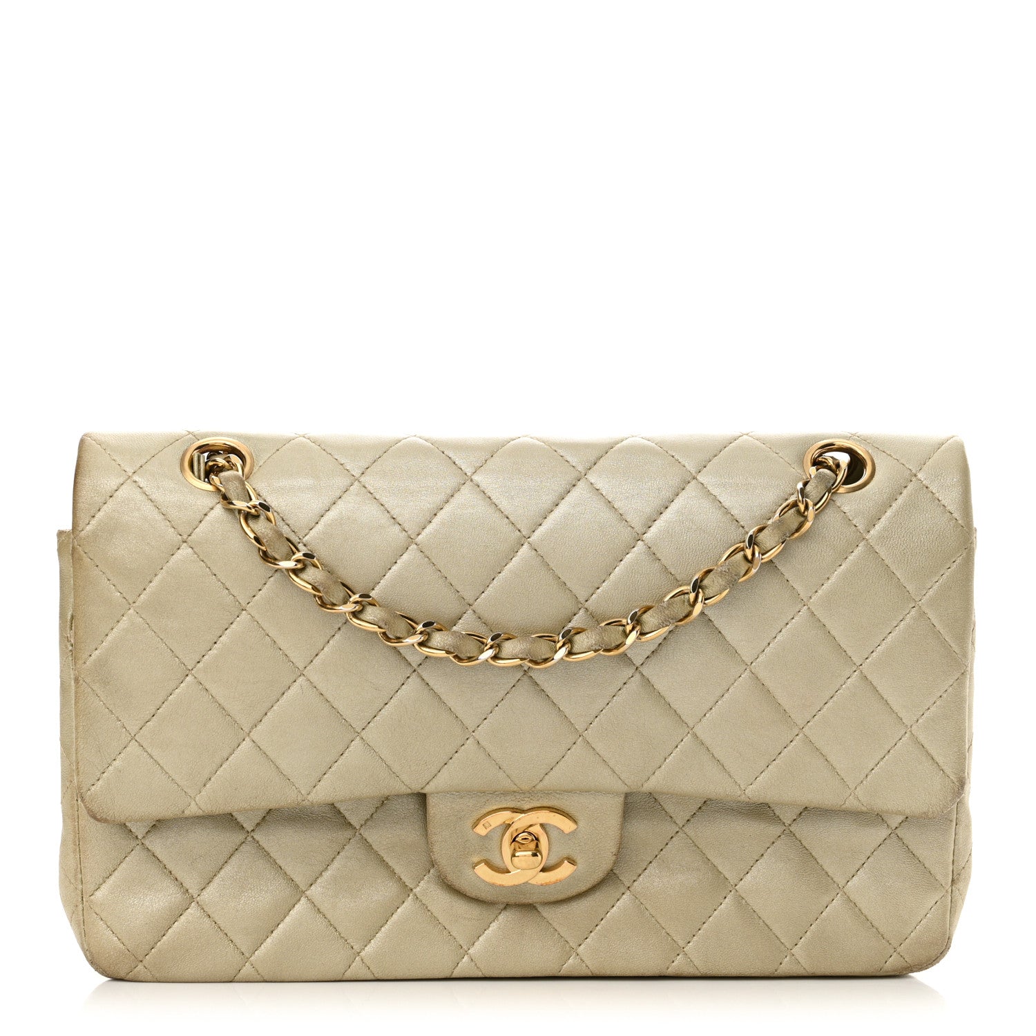 Chanel Metallic Lambskin Quilted Medium Double Flap Gold 1 of 23