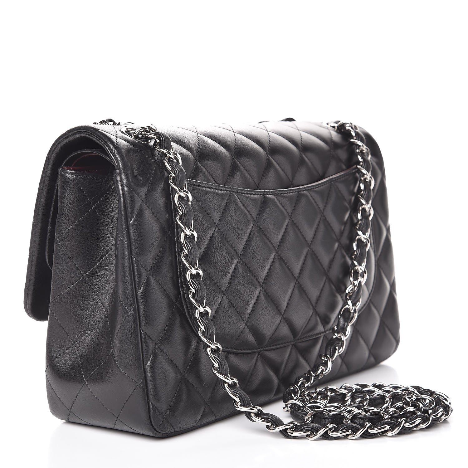 Chanel Lambskin Quilted Jumbo Double Flap Black 4 of 10