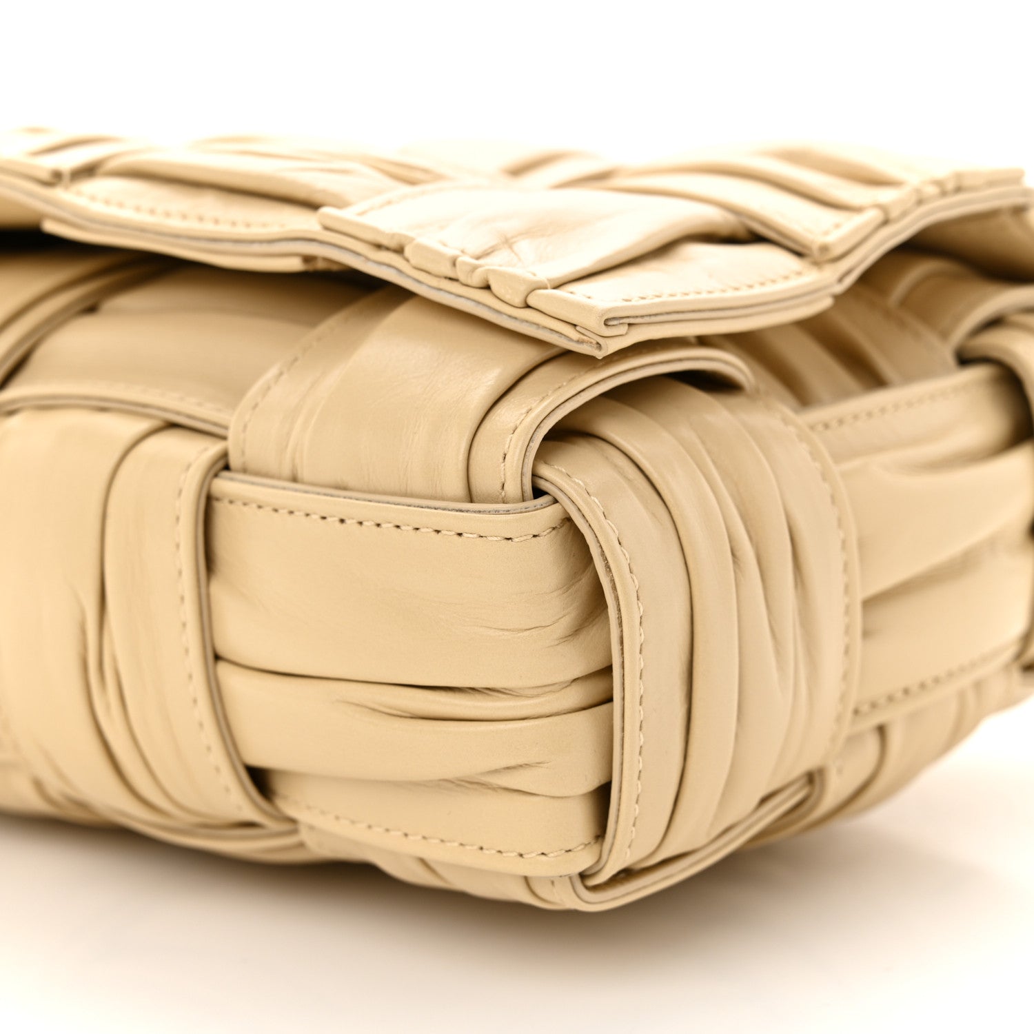 Bottega Veneta Calfskin Intreccio Plisse Cassette Crossbody Bag