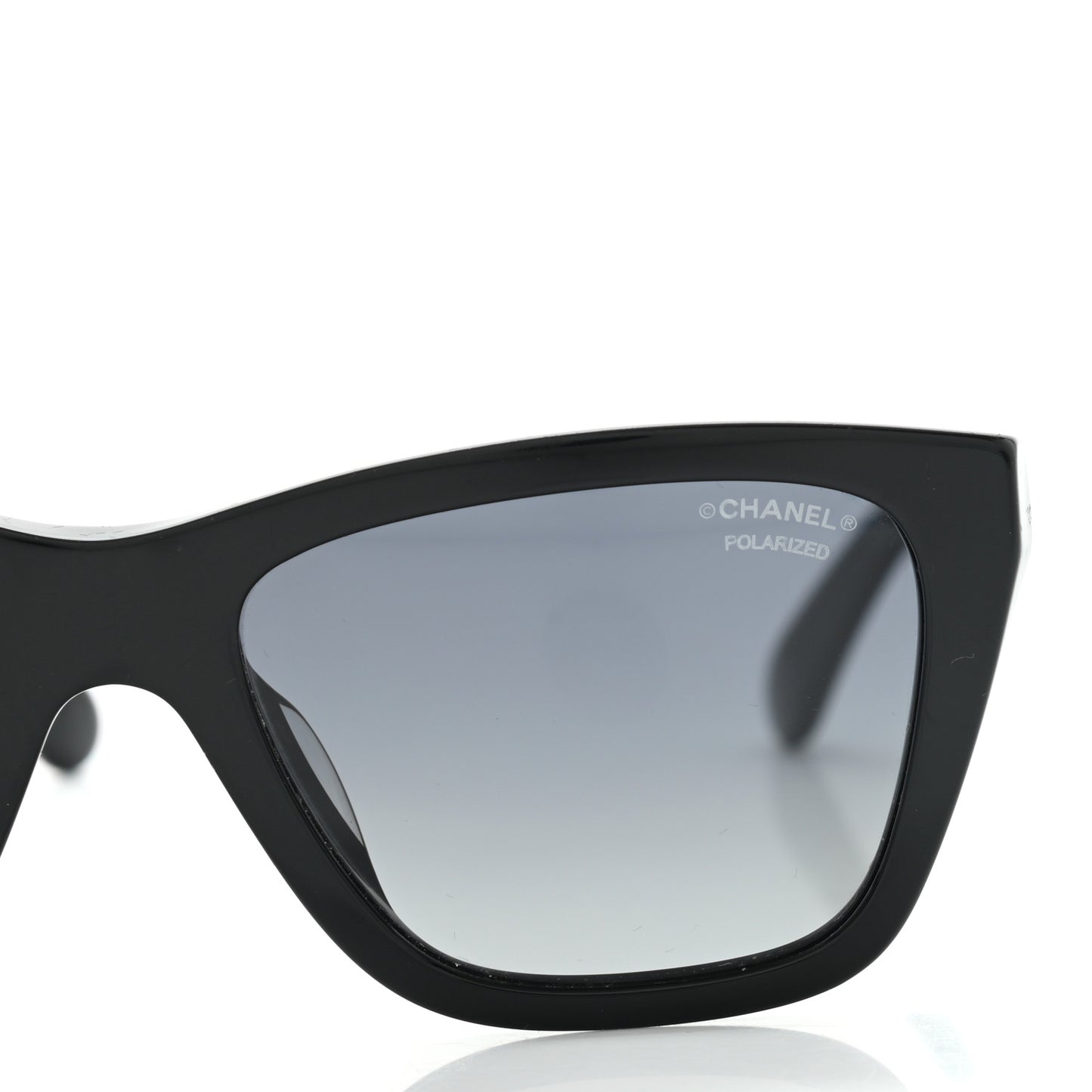 Acetate Metal Polarized Rectangle Sunglasses 5442 Black