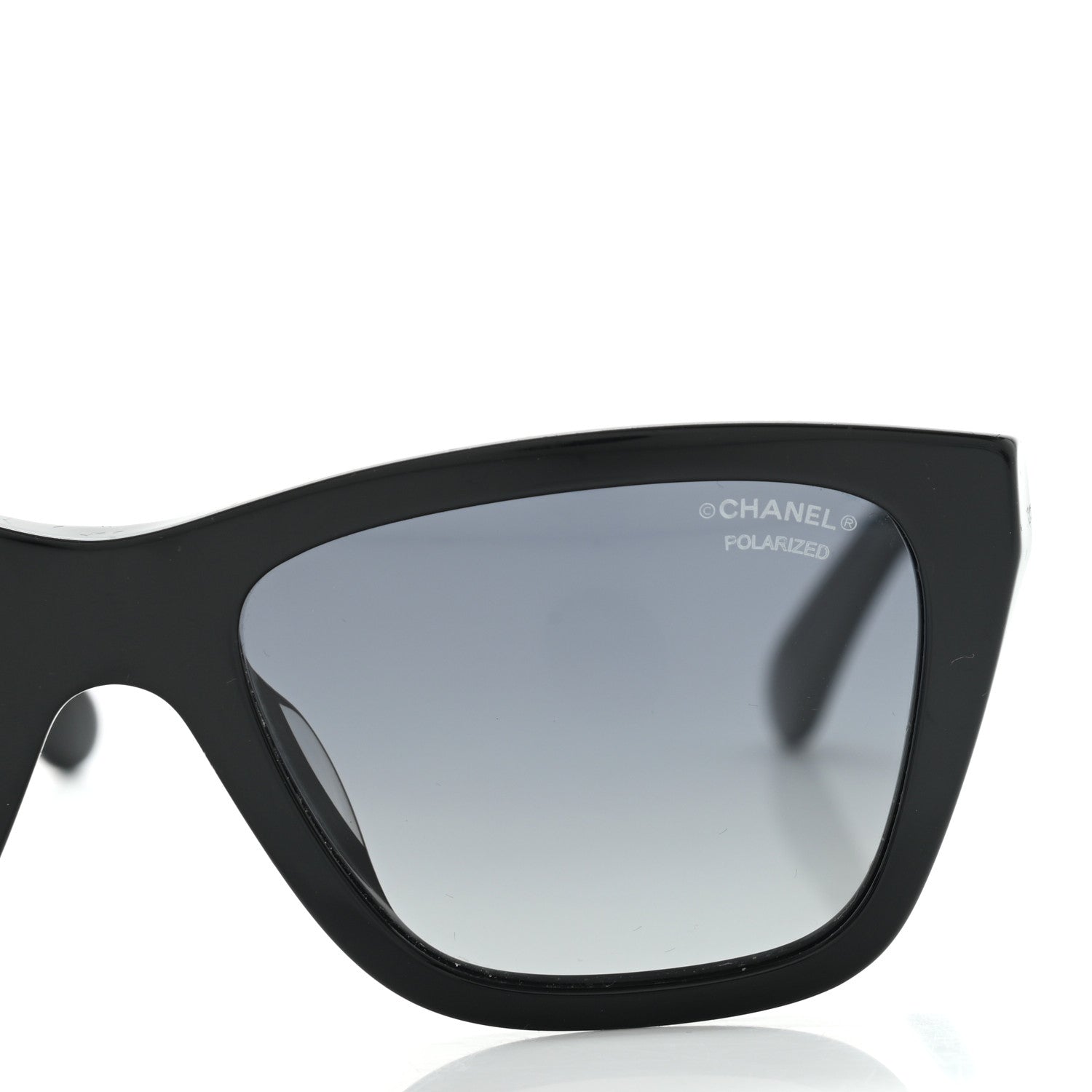 Chanel Acetate Metal Polarized Rectangle Sunglasses 5442 Black 5 of 8
