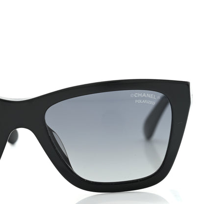 Chanel Acetate Metal Polarized Rectangle Sunglasses 5442 Black 5 of 8