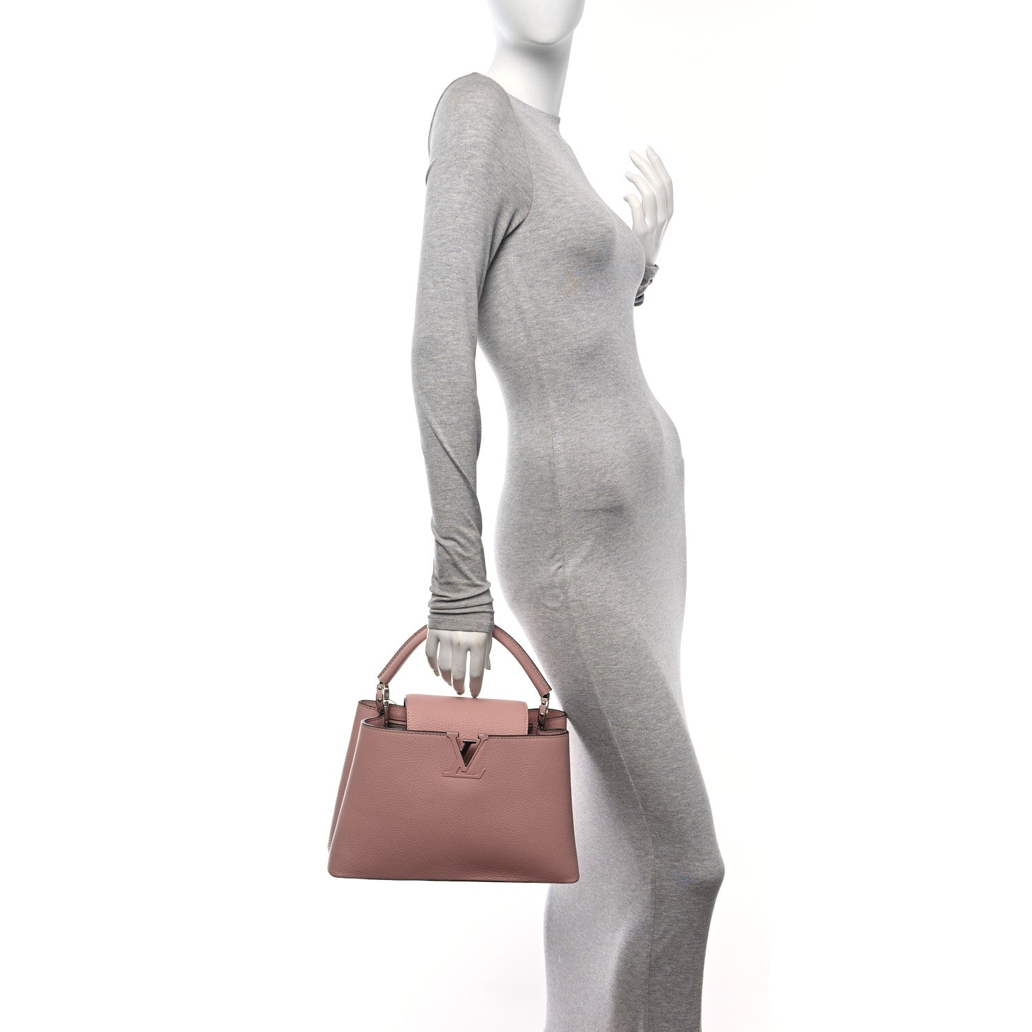 Louis Vuitton Taurillon Capucines PM Magnolia 2 of 9
