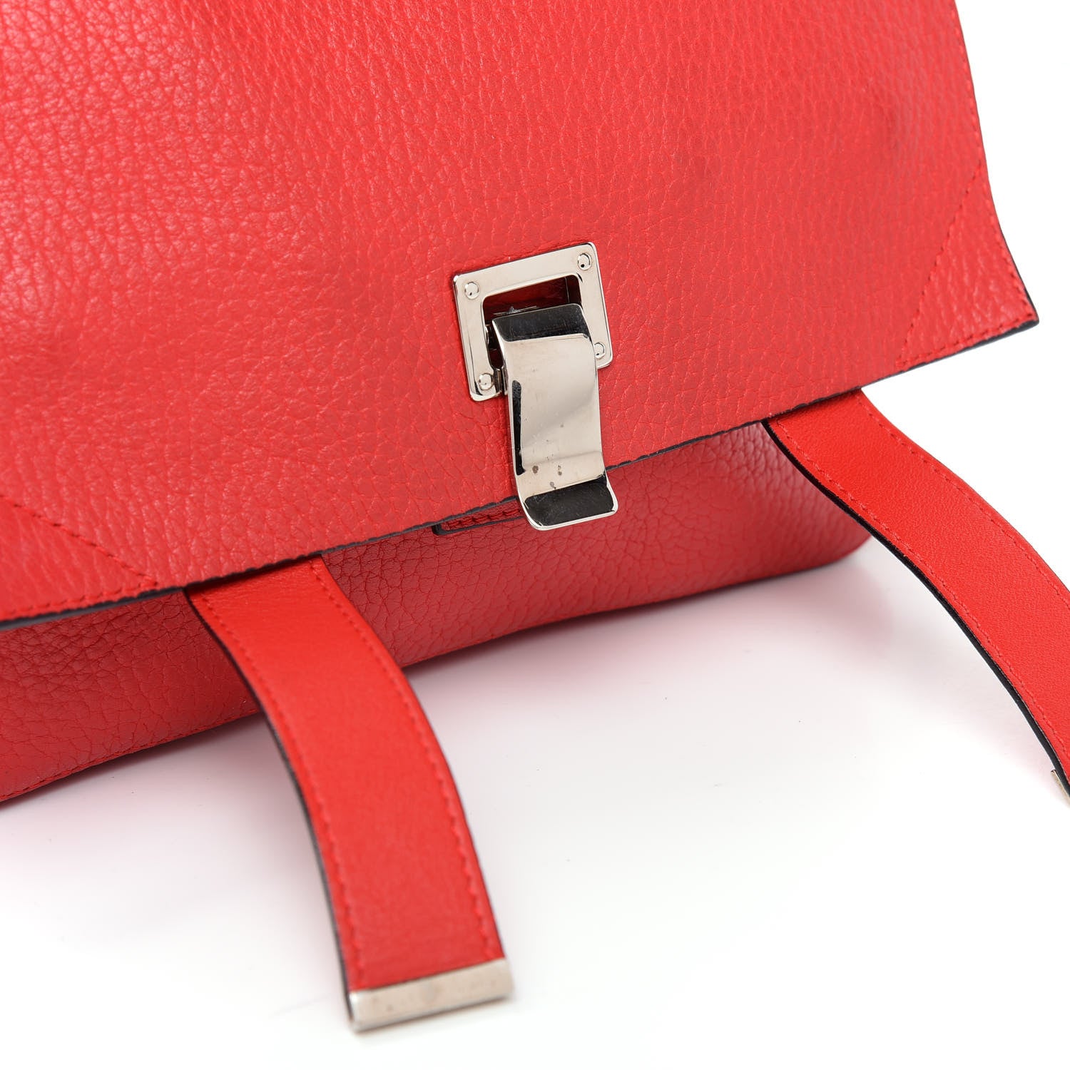 Proenza Schouler Pebbled Calfskin Small PS Courier Backpack Red 9 of 9