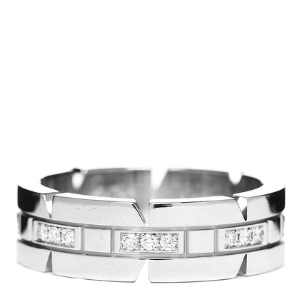 Cartier 18K White Gold Diamond 6mm Tank Francaise Band Ring 52 6 1 of 4