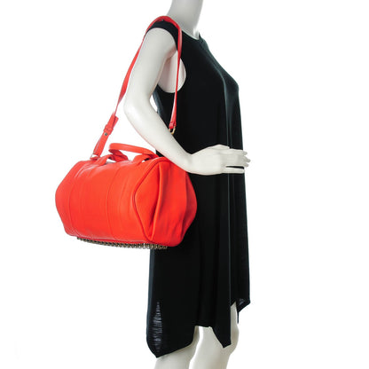 Alexander Wang Pebbled Lambskin Rocco Tangerine Pale Gold Hardware 2 of 8