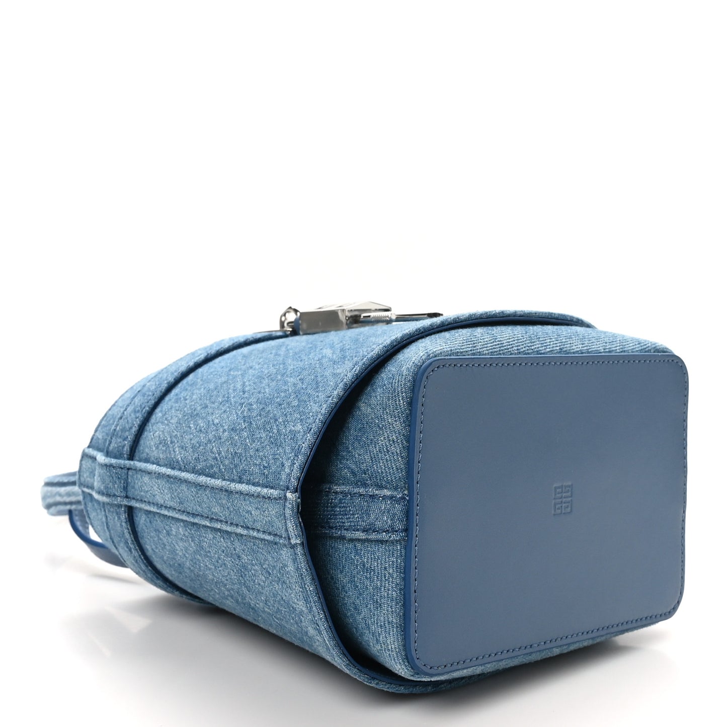 Denim Shark Lock Bucket Bag Medium Blue