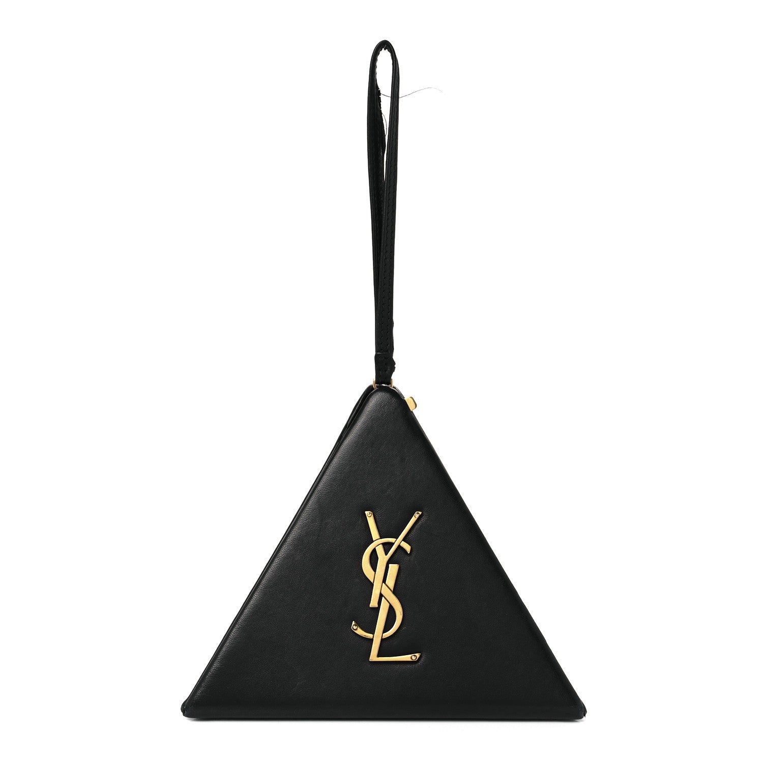 Saint Laurent Lambskin Pyramid Clutch Black 1 of 12