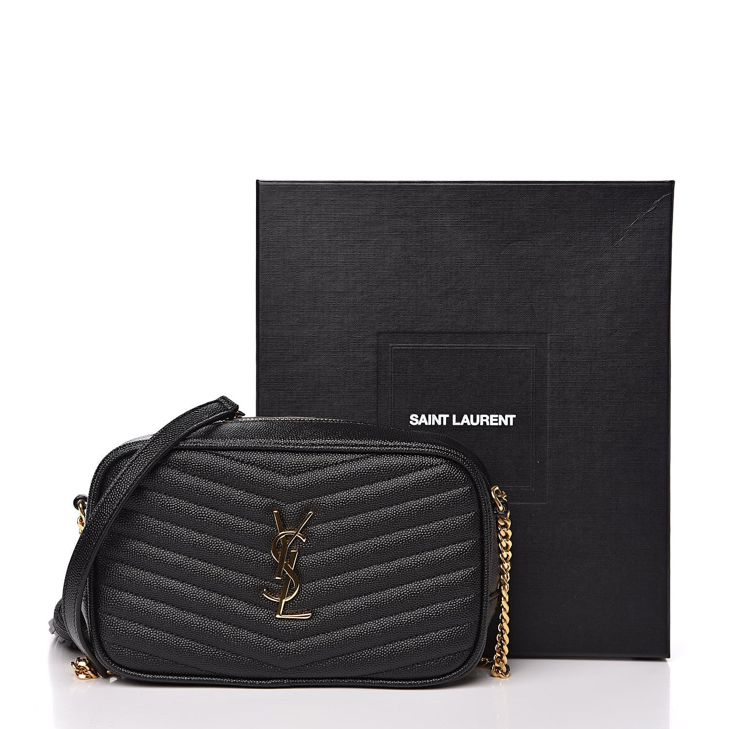 Saint Laurent Grain De Poudre Matelasse Monogram Mini Lou Camera Bag Black 11 of 11