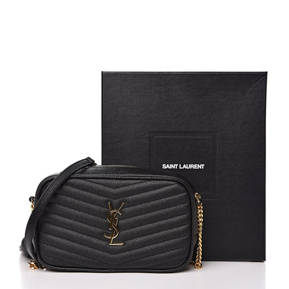 Saint Laurent Grain De Poudre Matelasse Monogram Mini Lou Camera Bag Black 11 of 11