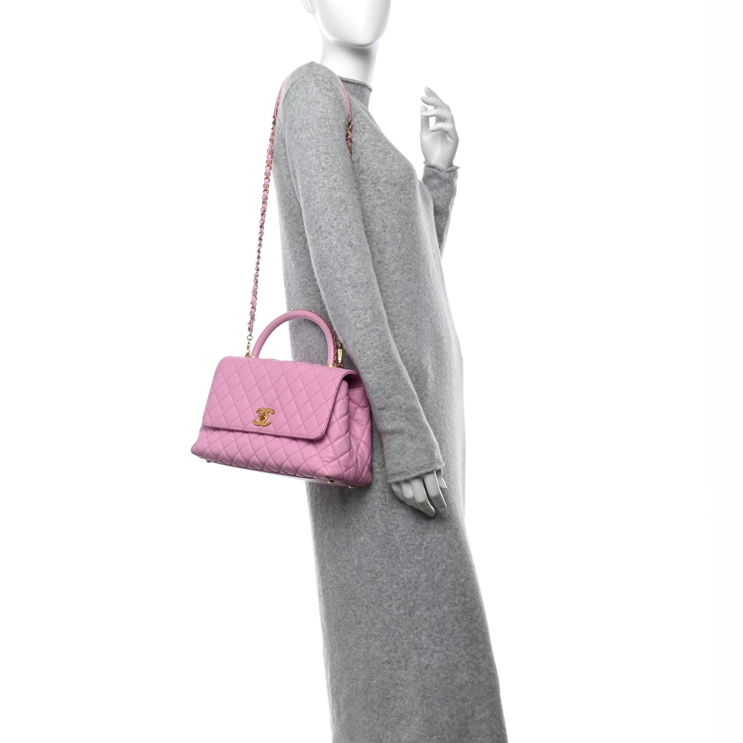 Chanel Caviar Quilted Small Coco Chain Handle Flap Lilac 2 of 16