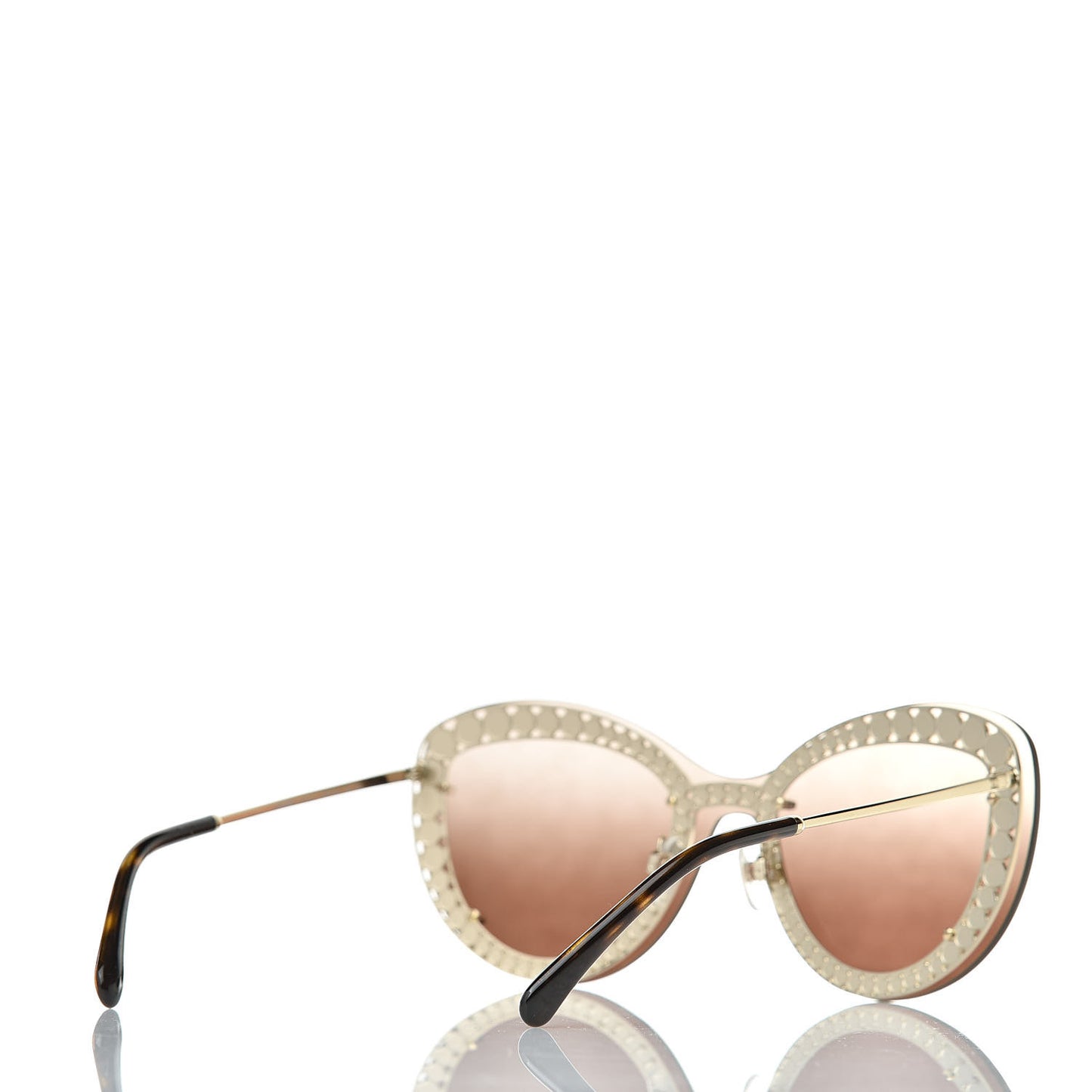 Acetate Metal Pearl Butterfly Sunglasses 4236-H Brown