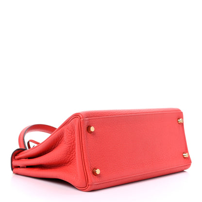 Hermes Taurillon Clemence Kelly Retourne 28 Rouge Pivoine 4 of 17