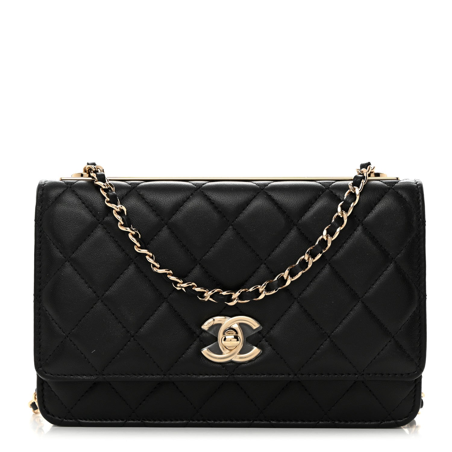 Chanel Lambskin Quilted Trendy CC Wallet On Chain WOC Black 1 of 12